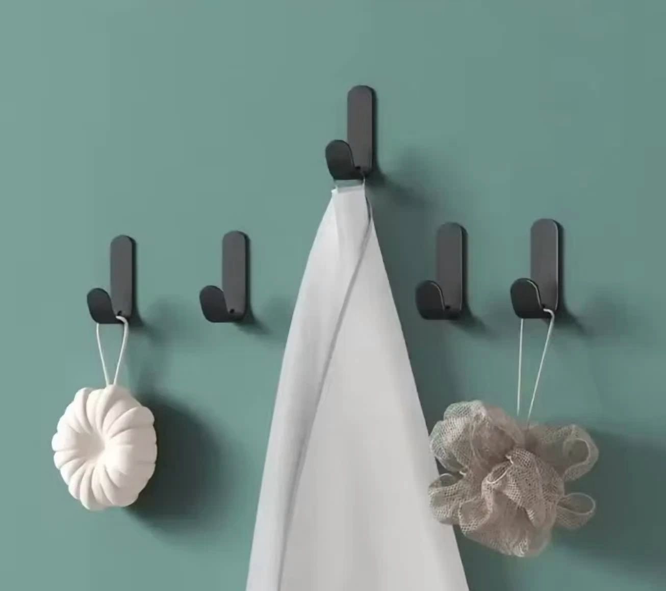 6 Pcs Strong Self-Adhesive J-Hook Waterproof Adhesive Hanging Hooks