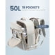thumbnail image 3 of Mochila de viaje LOVEVOOK Carry on 50 L impermeable con cubos, 3 of 7