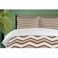thumbnail image 4 of Ambesonne Tan Duvet Cover Sets, Classic Chevron Zigzags, 2-King, Brown and Tan, 4 of 7