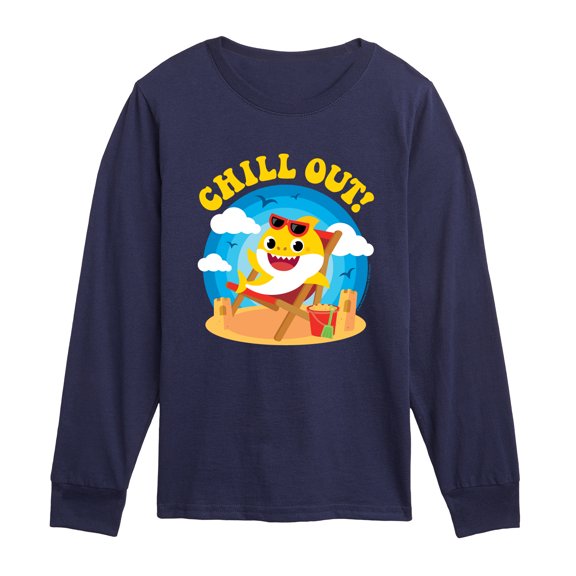 Baby Shark - Chill Out - Toddler Boys Long Sleeve Graphic T-Shirt