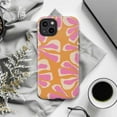 thumbnail image 6 of Retro Floral Phone Case, 70s Inspired Pink and Orange Flower Design, Groovy Protective Case for iPhone 17 16 15 14 13 12 11, 6 of 6