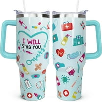 40oz Nurse Tumbler with Handle & Straw - Nurse Appreciation Gifts for Women & Men, Nurses Week, New Nurses, NICU Nurse, RN, LPN