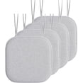 thumbnail image 2 of Elegant Comfort 4 Pack Chair Cushion Covers - Skid-Proof Rubber Backing - 16 x 16 Inch - Thick Dining Square Shape Seat Covers - Comfortable Textured Chair Pads with Ties - Thatch Pattern, Gray, 2 of 7