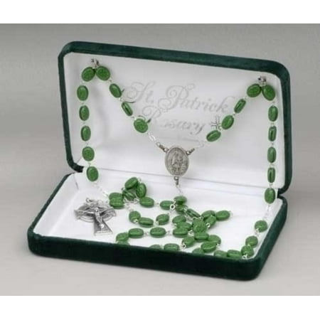 Saint Patrick Irish Glass Beaded Rosary 25