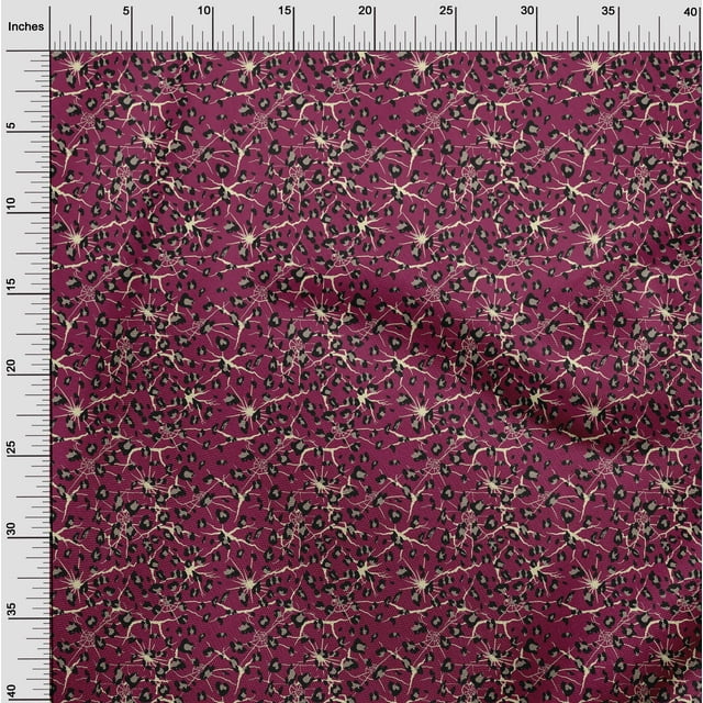 oneOone Organic Cotton Voile Fabric Leopard Animal Skin Print Sewing Fabric BTY 42 Inch Wide