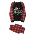 thumbnail image 2 of Caoirhny Family Matching Christmas Pajamas, Romper/Letter Print Long Sleeve Tops and Plaid Pants Sleepwear Loungewear Set, 2 of 9