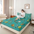 thumbnail image 3 of Erosebridal Boys Girls Happy Camping Full Size Sheets 4-Piece,Music Orange Guitar Bed Sheets For Kids Teens, 3 of 5