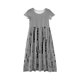 thumbnail image 5 of Girls 2025 Summer Dresses Short Sleeve Casual Maxi Dress Soft Print Comfortable and Stylish for All Seasons ,Sie:150, 5 of 6