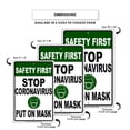 thumbnail image 3 of Stop Safety First Contagious Disease Cover Your Face Novelty Display Unique Office Notice Outdoor Health and Safety Aluminum Metal Sign 12"x18", 3 of 5