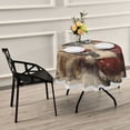thumbnail image 2 of BZSMCE Round Tablecloth Rabbit Eat Apple Pattern Tableclothes, 2 of 8