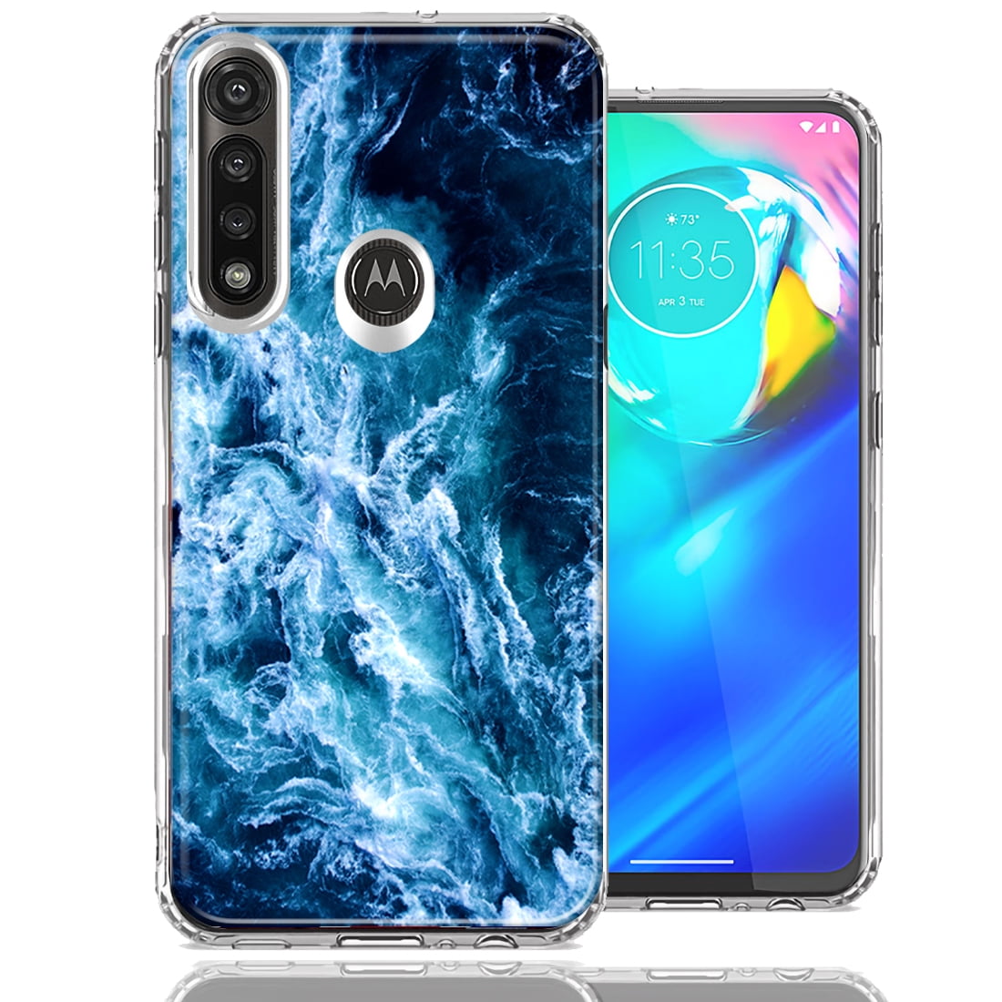 MUNDAZE For Moto G Power Deep Ocean Waves Design Double Layer Phone Case Cover - Walmart.com