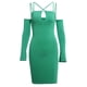 thumbnail image 1 of VISgogo Vestido ajustado de manga larga para mujer, correa de espagueti ahuecada Color sólido Cremallera trasera Fiesta de noche Club Boda de una sola pieza VISgogo moda, 1 of 8