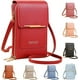 thumbnail image 1 of Bolso de cuero,Pequeño bolso cruzado para teléfono celular para mujer,Bolso cruzado para teléfono con bloque RFID con correa para el hombro, 1 of 4