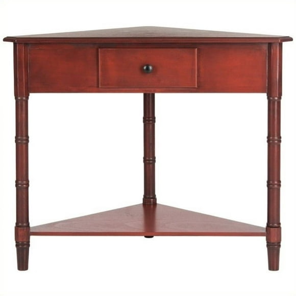 Safavieh Gomez Pine Corner Table in Red