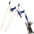 thumbnail image 2 of 2PCS Cat Teaser Bell Paper Tube Mouse Faux Feather Cat Wand Cat Interactive Toy, 2 of 10