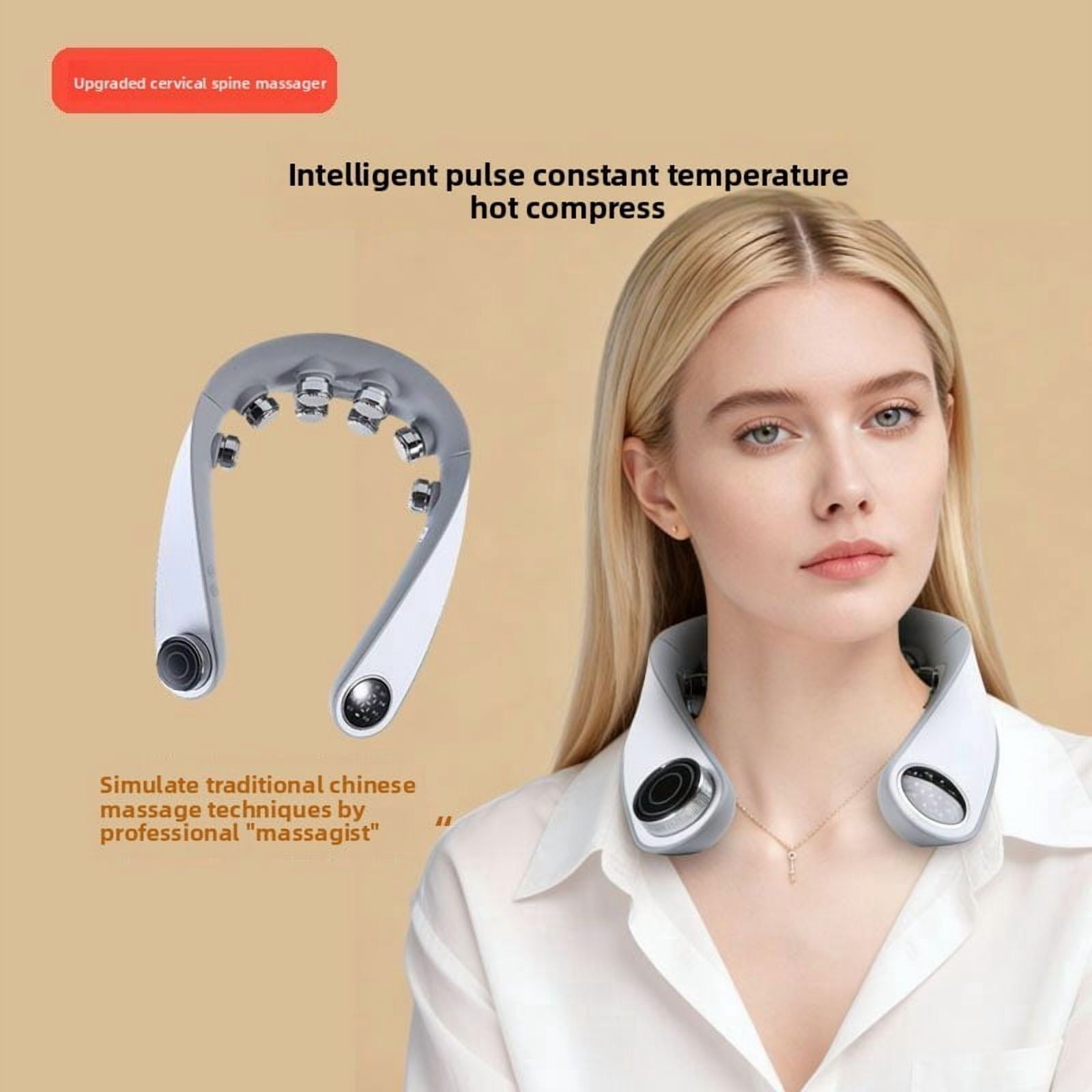 Foldable Neck Massager for Pain Relief Deep Tissue Vibration Cordless Travel Massager,Portable 9D Neck Massager for Office Home Car Birthday Gifts for Men Women Dad Mom Grandpa,whirt