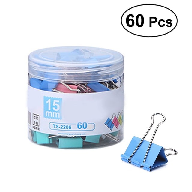 EeaseCA 60Pcs Colored Binder Clips Paper Clamp Clips for Office, Home, Schools, Kitchen Home Usage 15mm (Assorted Colors)