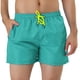 thumbnail image 1 of Pantalones cortos de natación con forro de malde color sólido con cintucon cordón pahombre Azul claro 30, 1 of 6