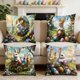 thumbnail image 4 of Juego de 4 fundas de cojín de Pascua | Fundas de cojín decorativas de 45 x 45 cm con estampado de conejo y huevo para sofá, cama y sofá | Decoración de Pascua para el hogar, 4 of 6