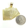 thumbnail image 4 of 10k yellow solid Gold playing card Pendant charm casino fine jewelry unisex 7.9g, 4 of 12