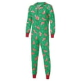 thumbnail image 3 of Matching Family Christmas Siamese Pajamas Sets Deer Head Embroidery Hooded, 3 of 13