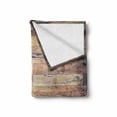 thumbnail image 2 of Rustic Wood Soft Flannel Fleece Throw Blanket, Arrangement with Planks Earthy Toned Image Old Weathered Look Print, Cozy Plush for Indoor and Outdoor Use, 60" x 80", Pale Grey and Umber, by Ambesonne, 2 of 6