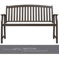 thumbnail image 4 of GRANDPATIO Outdoor Benches with Back for Front Porch Backyard Park Outside Furniture Decor, Painted with Wood Grain,North-Woods Brown, 4 of 11