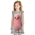 thumbnail image 1 of Balery Adorable Pink Fluffy Birds Camisón de princesa para niñas, pijama de algodón con mangas abullonadas, suave y bonito.-Medium, 1 of 6