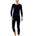 thumbnail image 2 of ZyeKqe Mens Thermal Underwear Sets Solid Soft Long Johns Fleece Lined Undershirts Slim Pants Base Layer Outfits, 2 of 6