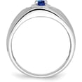 thumbnail image 2 of Solid 14k Yellow Gold Oval Sapphire and Diamond Mens Ring - Ring Size 10.0, 2 of 8