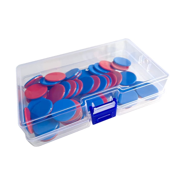 Set De 50 Fichas Reversibles Rojas Y Azules De Plástico – Contadores De Matemáticas Con Caja De Almacenaje, Ideales Para Aprendizaje Visual Y Juegos Educativos