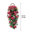 thumbnail image 3 of Artificial Rose Bouquet | Realistic Silk Flowers with Rattan Vine | Outdoor/Indoor Decorative Landscaping | 35-inch Hanging Basket Filler for Home & Garden, 3 of 5