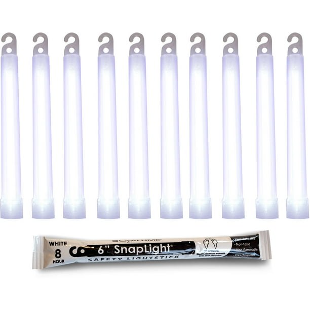 Cyalume SnapLight White Glow Sticks, 6" Industrial Grade, UltraBright