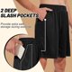 thumbnail image 1 of pstuiky Pantalones cortos para hombre, Pantalones cortos con cordón y cintura elástica con bolsillos laterales para hombre Pantalones cortos de baloncesto, 1 of 4