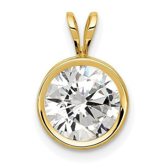 14k Yellow Gold Round Bezel Pendant