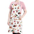 thumbnail image 5 of White Christmas Santa Apron-Garden Aprons for Women with Pockets-Cotton Linen Waterproof Kitchen Cooking Gardening Aprons Adjustable for Kitchen,Cooking,BBQ and Salon 32"x27", 5 of 7