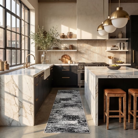 Safavieh Adirondack Rudyard Abstract Ombre Runner Rug, Silver/Multi, 2'6" x 14'