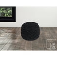 thumbnail image 5 of HomeRoots 486552 16 x 17.5 x 17.5 in. Black Cotton Blend & Brown Round Pouf Ottoman, 5 of 5