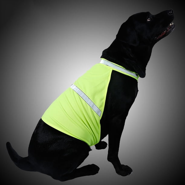 unbranded Durable Yellow Pet Reflective Vest for Night Visibility Adjustable Lightweight and Breathable
