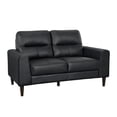 thumbnail image 3 of Lexicon Lewes 2-Piece Leather Match Sofa Set in Black, 3 of 11