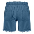 thumbnail image 3 of Crunowin Girl's Denim Shorts, Fashionable Solid Color Cute Leisure Style Casual Kids Shorts Dark Blue 9 Years, 3 of 8