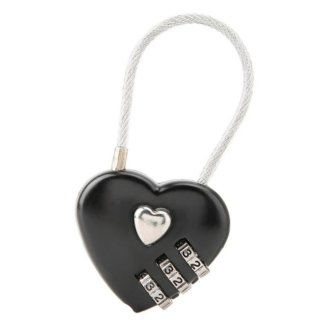 3 Digit Combination Lock, Zinc Alloy Heart Shape Mini Code Lock with Easy Operation, Portable for Luggage, Backpack, Jewelry Box, Hall Locker, Tool Box, Gym Locker for Travel