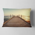 thumbnail image 2 of Designart Strong Wooden Boardwalk into Sea - Bridge Throw Pillow - 12x20, 2 of 5