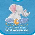 thumbnail image 4 of Inktastic My Babysitter Loves Me to the Moon and Back Elephant Family Boys or Girls Baby Bib, 4 of 4