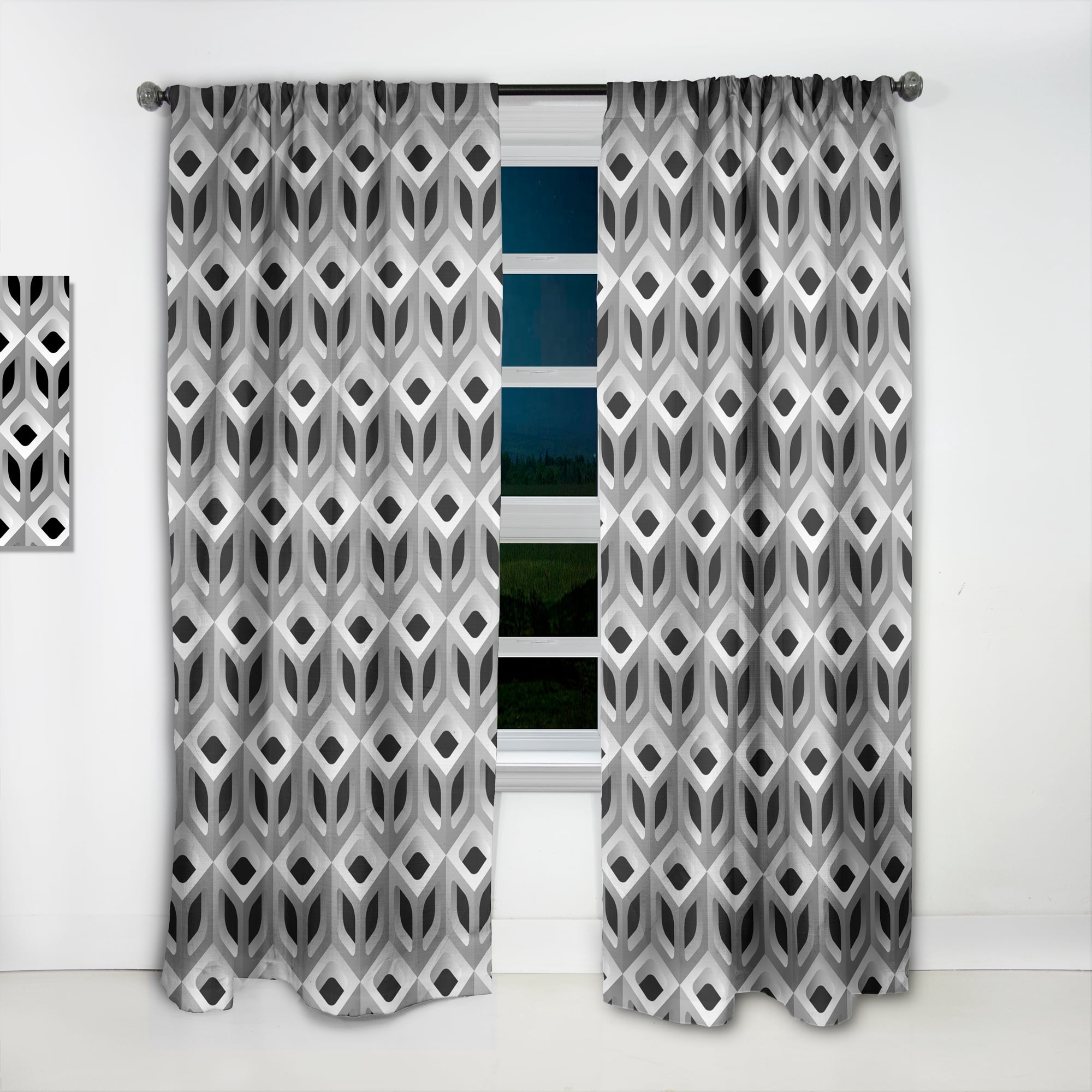 Designart 'Scandinavian Pattern VI' Scandinavian Curtain Panel