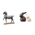 thumbnail image 1 of Elegante Conjunto De Esculturas De Porcelana De Equino Y Conejo, Elegante Colección De Caballos Y Figuras Para La Sala De Estar, El Escritorio Y La Decoración Del Jardín., 1 of 8