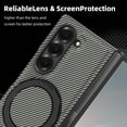 thumbnail image 7 of Case for Samsung Galaxy Z Fold 7, Carbon Fiber Texture, 360 Degree Rotating Ring Bracket, Compatible with MagSafe Wireless Chargers, PC Material Drop Protective Phone Cover for Z Fold 7, Gray, 7 of 7
