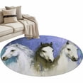 thumbnail image 2 of 3.3ft Washable Round Rug, Horses Non-Slip Circle Area Rug for Entryway Bedroom, Animal Indoor Accent Floor Mat for Home Decor, 2 of 9