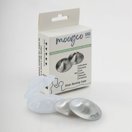 MoogCo Nipple Shields for Nursing Newborn, Newborn Essentials Must Haves, Soothe and Protect Your Nursing Nipples, The Original Silver Nursing Cups , 925 Silver