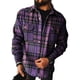 thumbnail image 1 of Chaqueta tipo camisa de franela a cuadros para hombre Camisa a cuadros de manga larga Tops casuales cómodos con botones, 1 of 2